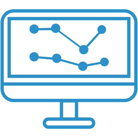 BrandTracking dot graph on computer icon